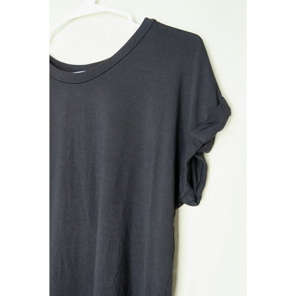 Rebel Society Black T Shirt Cuffed Short Sleeves Mens Small Neutral Minimalist - Picture 3 of 6